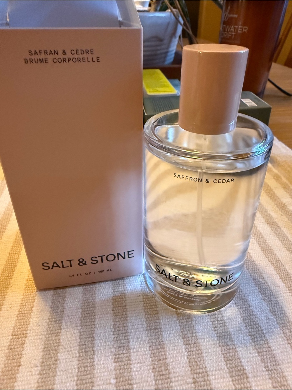 Salt & Stone Saffron & Cedar Body Mist - Soft Pink